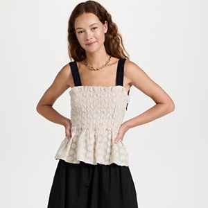 Club Monaco Smocked Peplum Top Size Medium
